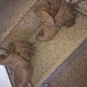 Charlotte Russe Gray Ankle Booties Fringe Size 8
